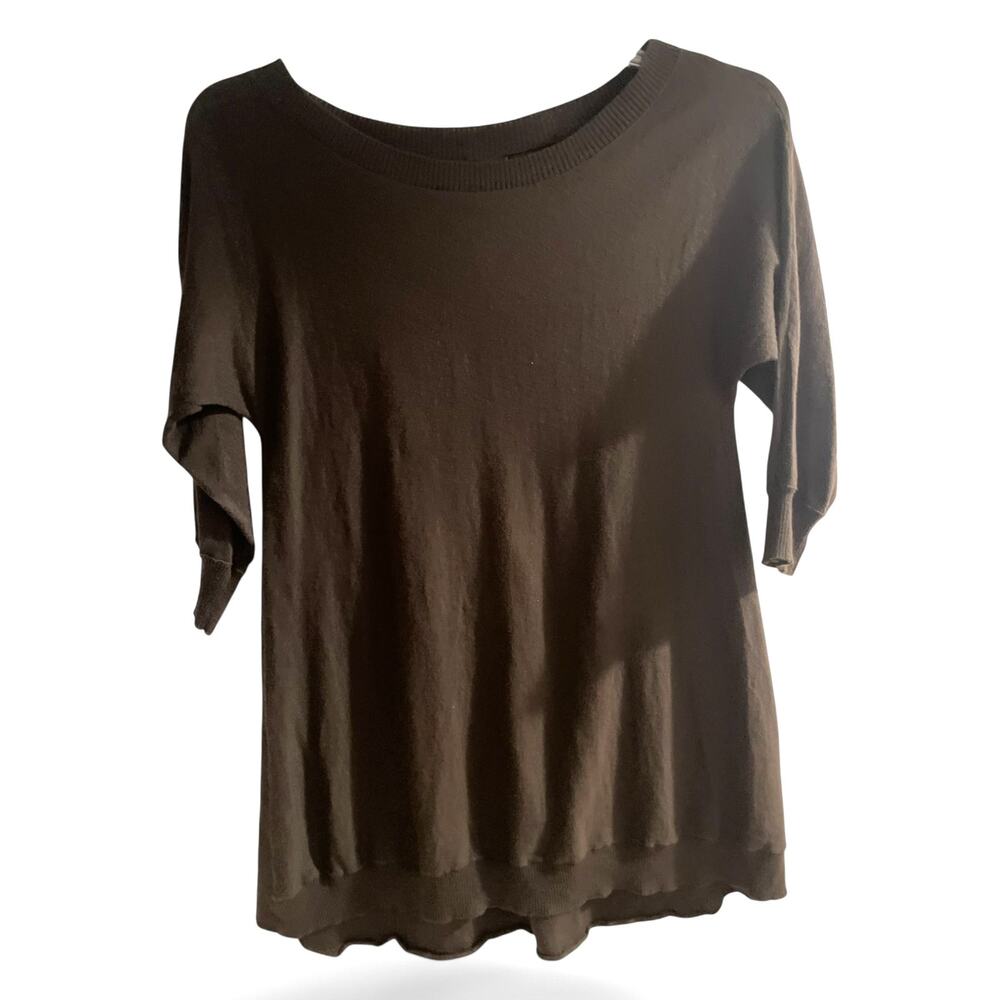 Alice + Olivia Brown High-Low sweater tunic | Sz Large | euc
